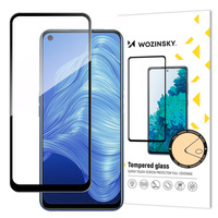 Wozinsky Tempered Glass Full Glue Super Tough Screen Protector Full Coveraged with Frame Case Friendly for Realme 7 black