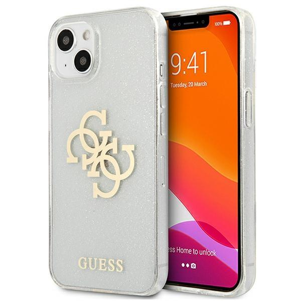 Guess GUHCP13SPCUGL4GTR iPhone 13 mini 5,4 &quot;transparent hard case Glitter 4G Big Logo