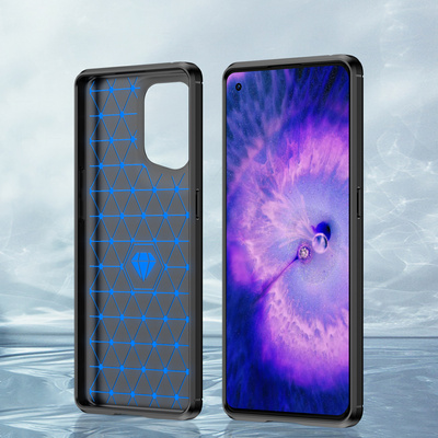 Carbon Case elastyczne etui pokrowiec Oppo Find X5 czarny