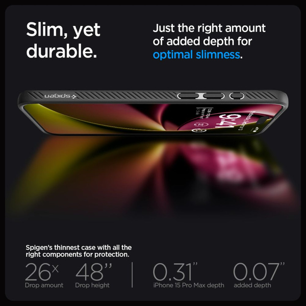 Spigen Liquid Air Hülle für iPhone 15 Pro Max – Mattschwarz