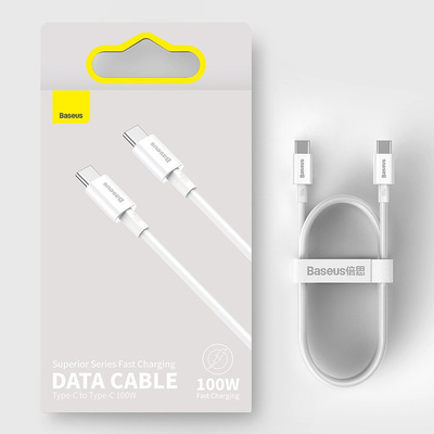 Baseus CATYS-C01 USB-C – USB-C PD QC FCP Kabel 100 W 5 A 480 Mbit/s 2 m – Schwarz
