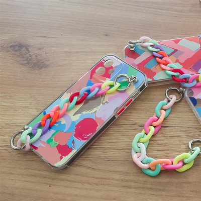 Color Chain Case Gel flexible elastische Hülle mit Kettenanhänger für Samsung Galaxy A12 mehrfarbig (1)