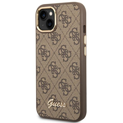 Guess GUHCP14MHG4SHW iPhone 14 Plus 6,7 &quot;braun / braunes Hartschalenetui 4G Vintage Gold Logo
