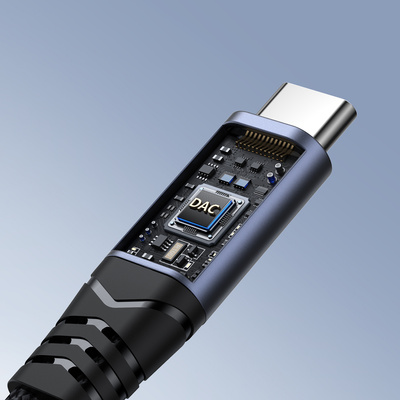 Joyroom SY-C02 2in1 DAC adapter USB-C to USB-C / 3.5 mm mini jack - black