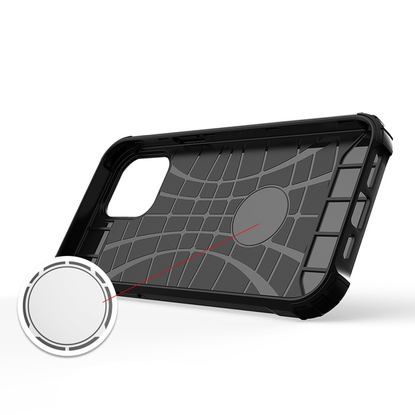 Hybrid Armor robuste TPU/PC Panzer Handyhülle Hard Case für iPhone 13 Pro Max silber