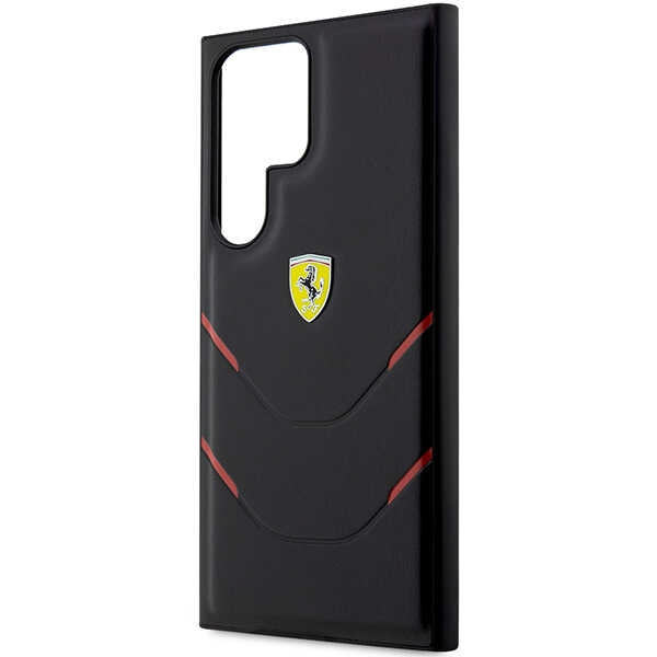 Etui Ferrari Hot Stamp Lines na Samsung Galaxy S23 Ultra - czarne