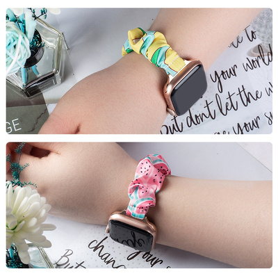 Stoffarmband für Apple Watch 42 / 44 / 45 mm Armband Gummiband - Avocado