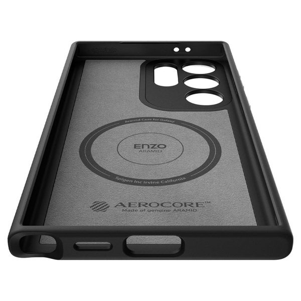 Etui Spigen Enzo Aramid na Samsung Galaxy S24 Ultra - czarny mat