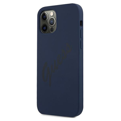 Guess GUHCP12MLSVSBL iPhone 12/12 Pro 6.1&quot; blue/blue hardcase Script Vintage