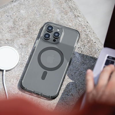 Uniq Combat iPhone 14 Pro 6.1&quot; case Magclick Charging black/concrete charcoal