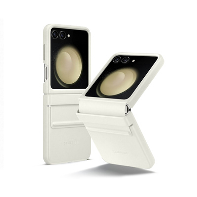 Eco-leather case for Samsung Galaxy Z Flip 5 - cream 