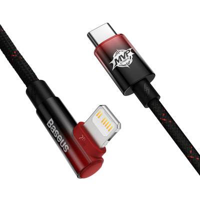 Baseus CAVP000220 abgewinkeltes Lightning – USB-C PD-Kabel 20 W 480 Mbit/s 1 m – rot