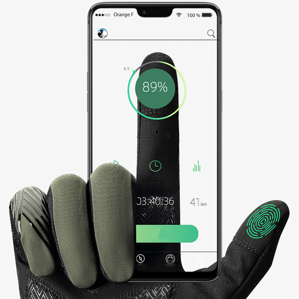 Rockbros Fahrradhandschuhe Frühling/Sommer/Herbst, Full, Größe: XL - Grün