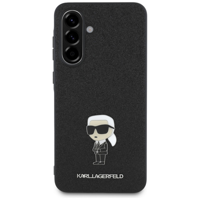Karl Lagerfeld Fixed Glitter Ikonik Logo Metal Pin Case for Samsung Galaxy A36 - Black
