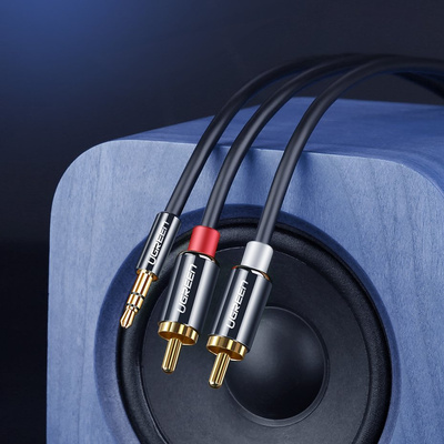 Ugreen AV116 10590 audio mini jack cable 3.5 mm (male) / 2RCA (male) 3m - black