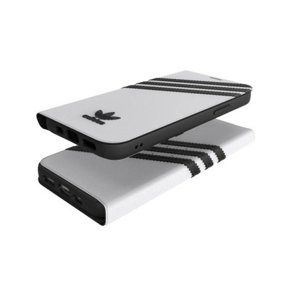 Etui Adidas OR Booklet Case PU na iPhone 12 / 12 Pro 6,1" - biało-czarne