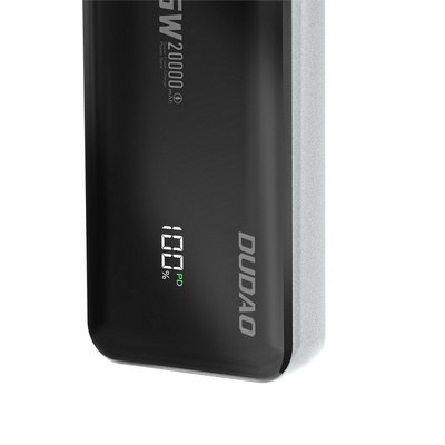 Dudao K65 20000mAh 65W Powerbank 1x USB-C 2x USB-A with display - black
