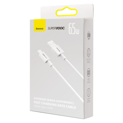 Baseus Superior Series SUPERVOOC USB-A auf USB-C 65W 1m Kabel weiß