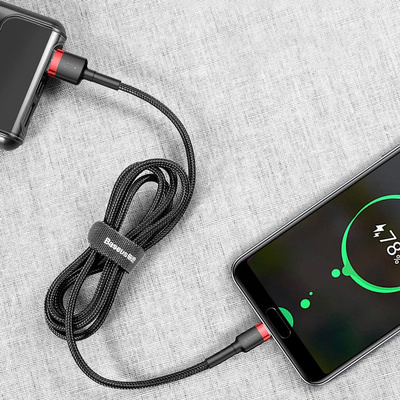 Baseus Cafule Kabel USB-A / USB-C QC3.0 2A 3m - Grau-Schwarz