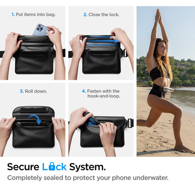 Torba Spigen Aqua Shield A620 wodoodporna biodrowa IPX8 - czarna
