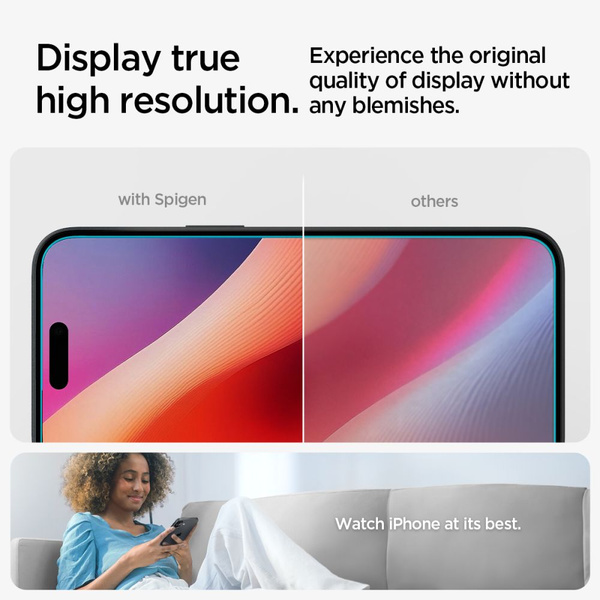 Spigen Glas.tR EZ Fit gehärtetes Glas für iPhone 15 / 16 - 2 Stk.