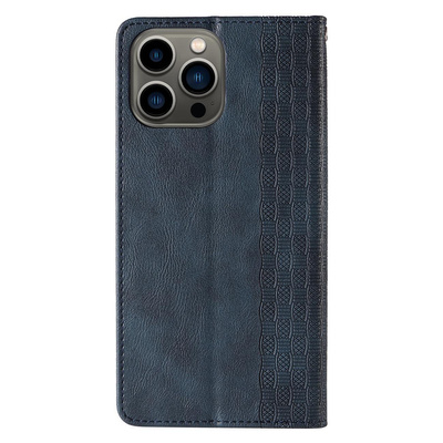 Magnet Strap Case etui iPhone 14 Pro pokrowiec z klapką portfel mini smycz podstawka niebieskie