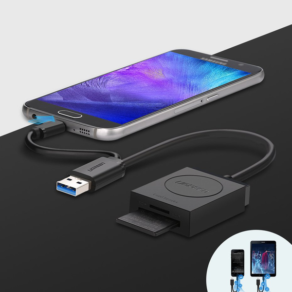 Ugreen SD-/Micro-SD-Kartenleser auf USB 3.0 schwarz (20250)