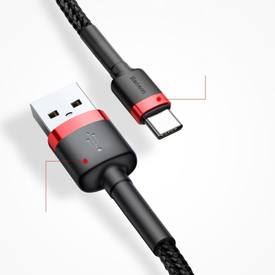 Baseus CAFULE TYP-C KABEL 300CM GRAU/SCHWARZ