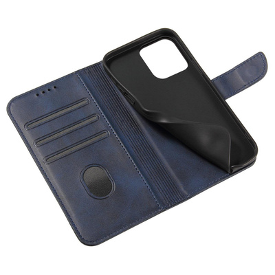Magnet Case for Samsung Galaxy A54 5G cover with flip wallet stand blue