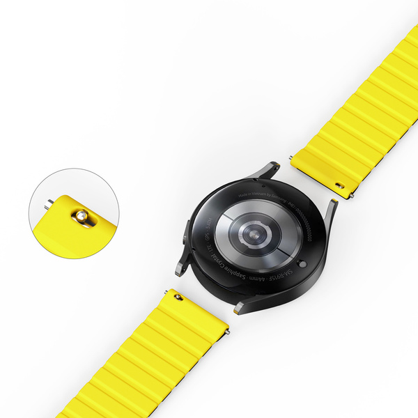 Universal Magnetic Samsung Galaxy Watch 6 Pro/6/6 Classic/5 Pro/5/5 Classic Dux Ducis Strap (20mm LD Version) - Black/Yellow
