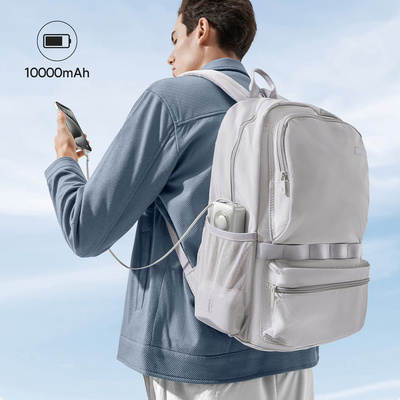 Baseus Free2Pull 10000 mAh 30 W Powerbank mit USB-C-Anschluss und einziehbarem USB-C-Kabel – Grau