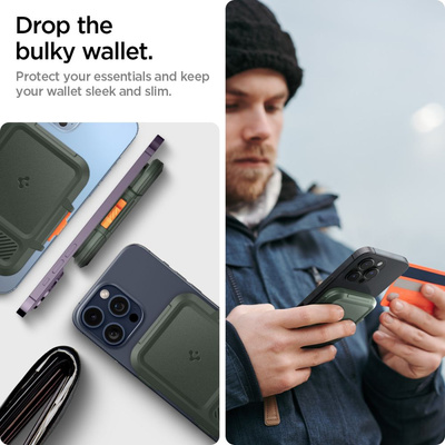 Spigen Lock Fit MagSafe Kartenetui - Grün