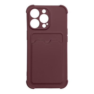 Card Armor Case Cover für iPhone 12 Pro Max Card Wallet Silikon Air Bag Armor Case Himbeere