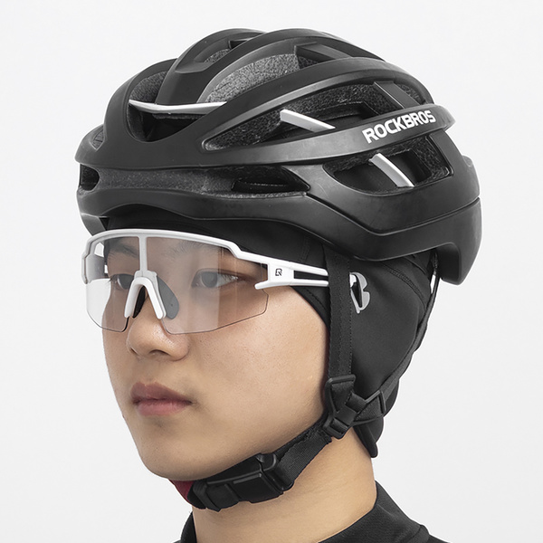 Czapka rowerowa Rockbros Dala zimowa  pod kask z otworami na okulary - szara