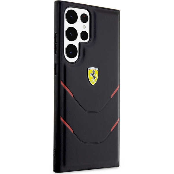 Etui Ferrari Hot Stamp Lines na Samsung Galaxy S23 Ultra - czarne