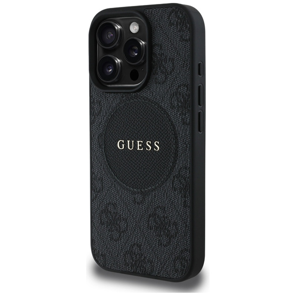 Etui Guess 4G Circle Classic Logo MagSafe na iPhone 16 Pro Max - czarne