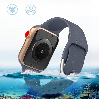 Silikonowa opaska Silicone Strap APS do Apple Watch 42 / 44 / 45 mm pasek bransoleta do zegarka - czarna