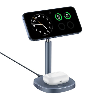 Ładowarka indukcyjna Baseus Orbit 2 Pro MagSafe Qi2 20W 2 w 1 z chłodzeniem - szara