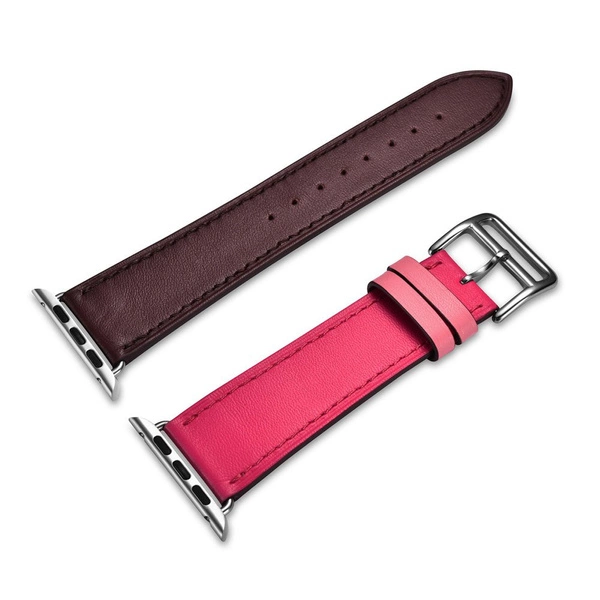 iCarer strap band bracelet pour Apple Watch 49mm / 45mm / 44mm / 42mm marron-rose (RIW120-PC)