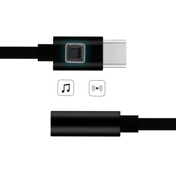 Adapter USB Typ C auf Audioklinke 3,5 Miniklinke schwarz