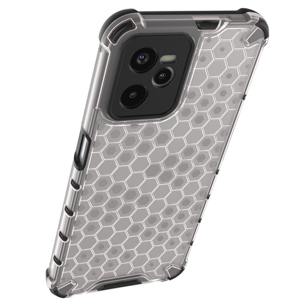 Honeycomb case armored cover with a gel frame Realme C35 transparent
