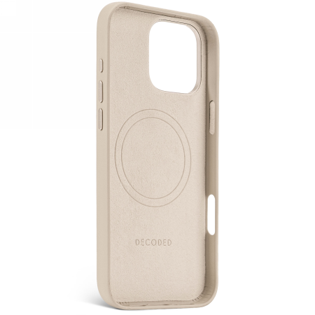 Etui Decoded Leather Backcover z MagSafe do iPhone 16 Pro Max - beżowe