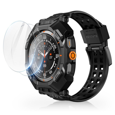 Supcase Unicorn Beetle Pro &amp; Tempered Glass 2-PACK Case for Samsung Galaxy Watch Ultra (47MM) - Black