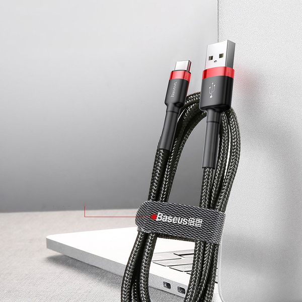 Baseus Cafule Kabel USB-A / USB-C QC3.0 2A 3m - Grau-Schwarz