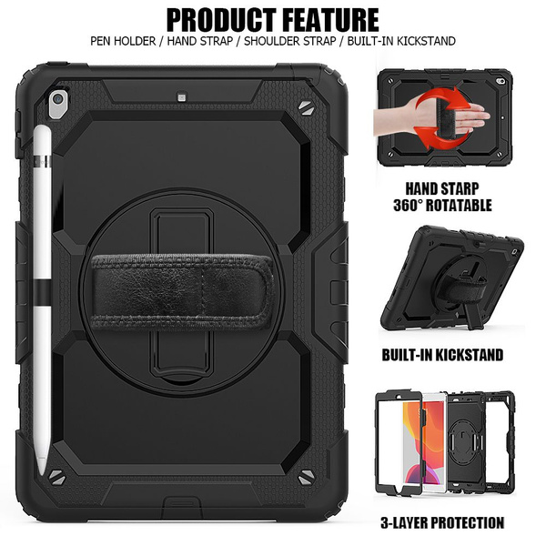 Tech-Protect Solid360 Hülle für iPad 10,2&quot; 7/8/9 2019-2021 - Schwarz