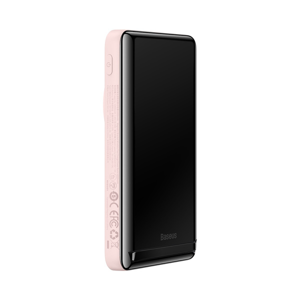 Powerbank Baseus Magnetic Bracket 10000mAh 20W z MagSafe - różowy + kabel USB-C 60W 0.5m