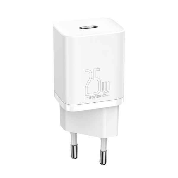 Baseus Si USB-C 25W 3A fast charger with USB-C / USB-C 1m cable - white