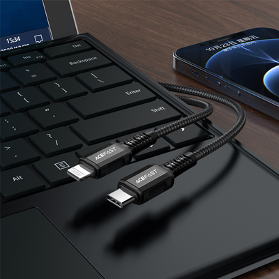 Kabel Acefast C1-01 Lightning - USB-C MFi PD 30W 3A 480Mb/s 1,2m - czarny