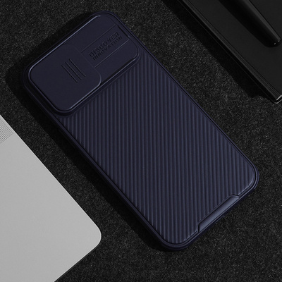 Pancerne etui Nillkin CamShield Pro Magnetic Case do iPhone 15 Pro Max z osłoną na aparat - niebieskie