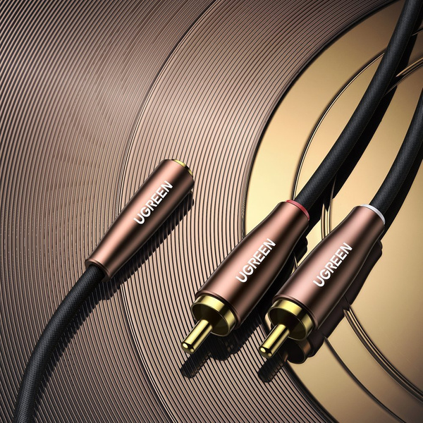 Ugreen cable audio cable 3.5mm mini jack (female) - 2RCA (male) 3m brown (AV198 60987)